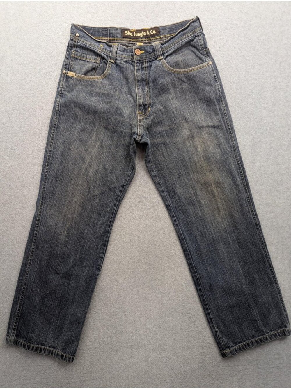 5ive Jungle & Co Jeans Mens 34x30 Blue Medium Wash Relaxed Straight Denim
